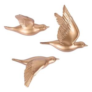 lot 3156 image: suruim Bird Wall Sculptures Set of 3-3D Wall Art Decor for Living Room, Home Decor Modern Golden Wall Decor & Bird Gallery Wall Art (Gold)