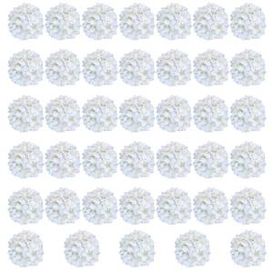 lot 3164 image: Cherica White Hydrangea Artificial Flowers Bulk, 40 Pcs Faux Hydrangea Flowers Heads, Artificial Fake Silk Hydrangea Flowers with Stems, White Flowers Artificial for Decoration Wedding D�cor