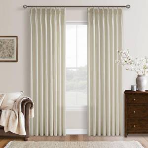 lot 3169 image: Flax Linen 86 Inches Long Curtains 2 Panels Set Pinch Pleated Thick Linen Drapes for Living Room Bedroom Pinch Pleat Back Tab Light Filtering Boho Farmhouse Beige Tan Window Curtains 86 Inch Length