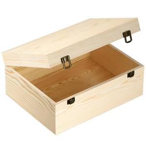 lot 3173 image: HIPNOOK Unfinished Wood Boxes Large Wooden Boxes with Hinged Lid �� 12 x 9x5 Inch Keepsake Box-Memory Box for Crafts, Storage, Gifts, Jewelry,Decor,DIYArtsPainting