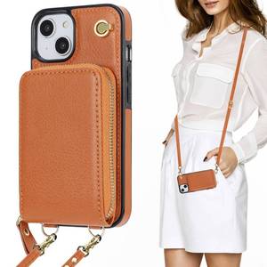 lot 4029 image: KIHUWEY Crossbody Wallet Case for iPhone 13 iPhone 14, Zipper Pocket Case with Card Holder, PU Leather RFID Blocking Protective Cover Case with Kickstand Detachable Wrist Strap Lanyard 6.1 (Brown)
