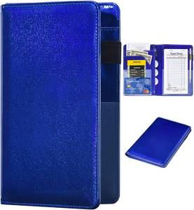 lot 4074 image: Server Books for Waitress - Glitter Leather Waiter Book Server Wallet with Zipper Pocket, Cute Waitress Book&Waitstaff Organizer with Money Pocket Fit Server Apron (Glitter Blue)