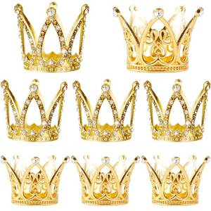 lot 4091 image: 8 Pieces Crown Cake Topper Baby Crown Queen Crown Princess Headpiece Mini Cake Decoration for Women Lady Girl Wedding Royal Themed Baby Shower Decor Birthday Party