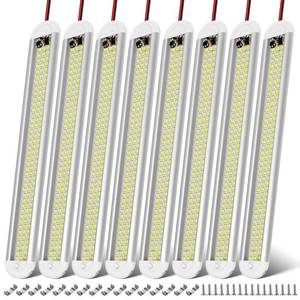 lot 4128 image: CT CAPETRONIX 12v LED Interior Light Bar, 120LEDs 1500LM 8W DC 12 Volt led Strip Lights with ONOff Switch, for Enclosed Cargo Trailer, Car RV Van Truck Lorry Camper Boat Caravan Motorhome (8Pack)