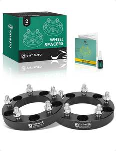lot 4135 image: YHTAUTO 5x5.5 Lug Centric Wheel Spacers 1 Inch Compatible with Ford, Dodge & Jeep Model, F-150, E-150, Ram 1500, Bronco, CJ3 CJ5 CJ5A, Tire Spacers w 12-20 Studs, 108mm Center Bore 5 Lug 2PCS Black