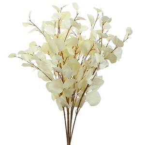 lot 4146 image: FuleHouzz 3 PCS Artificial Eucalyptus Stems Long 33 Fake Eucalyptus Leaves Branches for Vase Home Wedding Party Decorations, Cream White