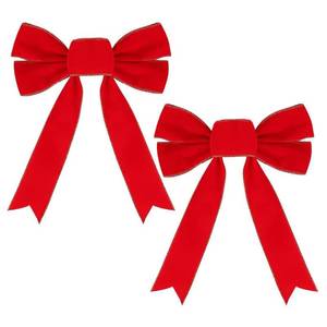 lot 4147 image: Frekkoy Christmas Bows - 2 Pack Christmas Red Velvet Bows 9x13 for Gift Wrapping, Perfect for Tree, Wreath, Gifts & Home Christmas Decorations