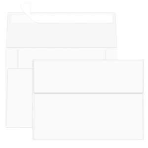lot 4148 image: RINRDA 4x6 White Envelopes For Invitation, A6 envelope 4.75 x 6.5 inch, 4X6 Envelopes for A6 cards,Self Seal envelopes for weddings, greeting cards,baby shower,photos,birthday (White)