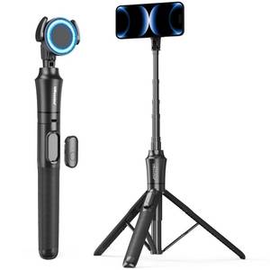 lot 4431 image: UBeesize 72 Magnetic Tripod for iPhone with Remote, Extendable Cell Phone Tripod Stand, Compatible with MagSafe, Selfie Stick Tripod for iPhone 15 14 13 12 11 Series and Android Phones
