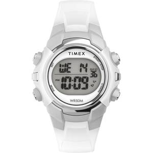 lot 4434 image: Timex Mens Digital 33mm Watch - White Strap Digital Dial Silver-Tone Case