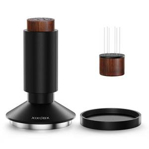 lot 4437 image: XIXUBX 53mm Espresso Tamper & Magnetic WDT Tool, Barista Cofee Tamper with Spring Loaded, Anodized Aluminum Alloy Handle, Stainless Steel Corrugated Base with Cover for Portafilter Basket