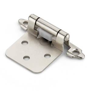 lot 4484 image: Home Expert 50 Pack (25 Pairs) Brushed Nickel Cabinet Hinges for Kitchen Doors, Self-Closing, 12 Inch Overlay (Variable), Semi-Concealed Face Frame, Surface Mount Cabinet Hardware, Silver