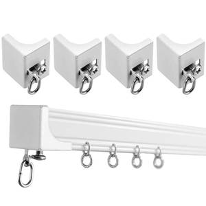 lot 4487 image: Zonon 4 Pcs End Caps for Curtain Track White Drapery Hook Curtain Track End Stop for Window