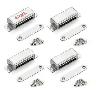 lot 4500 image: Ravinte Cabinet Door Magnets, 60lbs Strong Magnetic Door Catch, Heavy Duty Magnet Latch, Closet Door Magnetic Catch, Concealed Magnets for Cabinet Doors Cupboard Drawer Wardrobe Closet, 4 Pack Silver