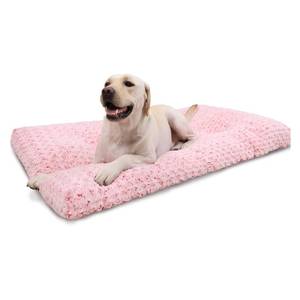 lot 7811 image: KSIIA Washable Dog Bed Deluxe Plush Dog Crate Beds Comfy Kennel Pad Anti-Slip Pet Sleeping Mat for Large, Jumbo, Medium, Small Dogs Breeds, 41 x 27, Pink
