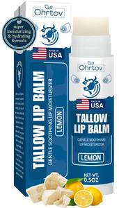 lot 8033 image: Beef Tallow Lip Balm �� Natural Tallow Beeswax Chapstick �� Hydrating Moisturizer Grass Fed Bison Tallow Balm Lip Care �� Soothes Chapped, Dry Lips, Sensitive Skin �� Long Lasting & Vitamin Rich USA-Made