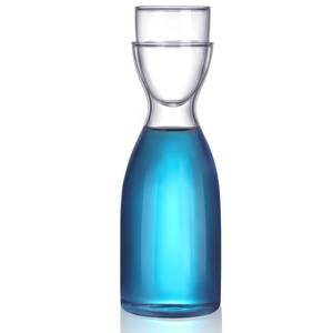 lot 11769 image: Bedside Water Carafe Set with Tumbler Glass Set for Bathroom Mouth Washer Dispenser Mouth Wash Containers Decanter with Cup Glass Pitcher Bottle Container, Nightstand or Kitchen, 600 ml (1)