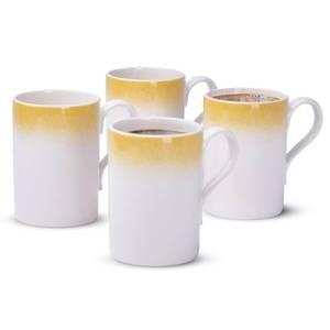 lot 11782 image: Portmeirion Potters 9oz Ceramic Mug (Set of 4) - Handcrafted Coffee Mugs with Yellow Mists - Dishwasher, Microwave, Freezer Safe - Earthenware Mugs for Tea & Coffee Lovers, Unique Mug Set (Yellow)