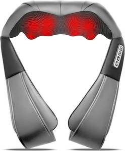 lot 11815 image: UFFAE Grey Shiatsu Neck and Back Massager with Heat, Electric Deep Tissue Kneading Neck and Shoulder Massage, Best Gifts for Women Men Mom Dad Mothers Fathers Day Birthday Gift (NOT Cordless)