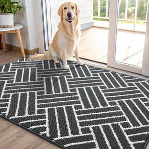 lot 11819 image: OLANLY Indoor Door Mat, 48x32 Inch, Dirt Resistant and Absorbent, Non-Slip Rubber Backing Floor Mats, Easy Clean Low-Profile Doormat for Entryway, Front Door, and Inside Entrance, Charcoal