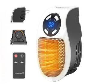 lot 11826 image: Plug in Small Space Heater for Indoor Use 450W, Wall Outlet Electric Heater with Remote, 12H Timer & LED Display, PTC Ceramic Fast Heat Safely for Bedroom Bathroom Office