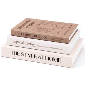 lot 11836 image: XKDOUS Set of 3 Aesthetic Decorative Books for Home Decor Coffee Table Books Hollow Keepsake Photo Storage Boxes Modern Shelf & Bookshelf Decoration for Living Room, Bedroom