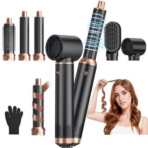 lot 11847 image: 5 in 1 Blow Dryer Brush, Upgrade Hair Dryer Brush Air Curler Air Curling Wrap Styler, Detachable Hot Air Brush Negative Ion Curling Brush Iron, Hair Styling Tools for Drying Curling Straightening