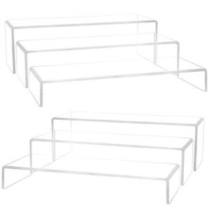 lot 11850 image: Aminigram Large Acrylic Display Risers, 2 Set - 6 Pack (12��L11.6��L11.2��L) Collectibles Display Shelf, Acrylic Risers Display Stands for Show Figures, Cupcake, Perfume, Jewelry, Toys