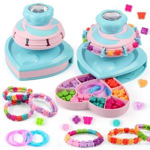 lot 11879 image: DPAPDI Pop Style Bracelet Making Kit for Girls, 192 Beads Jewelry Maker with No-Knot Design & Carry Case, Creative Arts Crafts Gift for Kids Ages 6 7 8 9 10 11 12