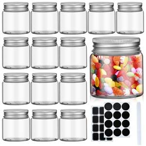 lot 11887 image: Aemygo 2oz Mini Mason Jars, 15 Pack Wide Mouth Clear Glass Jars with Lids, Labels and Marker Pen, Great Sealing Mason Canning for Food Storage, Spice, Jam, Honey, Jelly