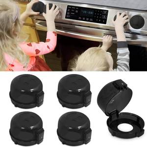 lot 11890 image: Childproof Stove Knob Covers, Oven Knob Covers for Child Safety 5 Pack, Clear Stove Knob Safety Covers & Gas Stove Locks, Heat-Resistant Adhesive, Double-Key Baby Proof Covers for GasElectric Burners
