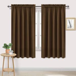 lot 11899 image: DWCN Blackout Curtains for Bedroom �� Rod Pocket Thermal Insulated Noise Reducing Noise Reducing Drapes for Living Room, W 60 x L 63 Inch, 2 Panels, Brown