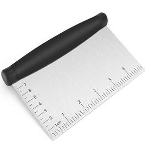 lot 12020 image: UUBAAR Bench Scraper & Chopper - 6 Inch Stainless Steel Dough Cutter with Contoured Grip, Multi-Purpose Kitchen Tool for Baking Cooking, Food Scraper Chopper & Pastry Knife