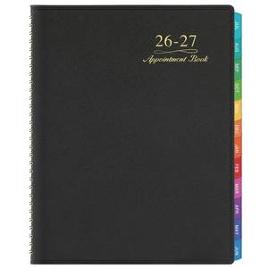 lot 12047 image: Appointment BookPlanner 2026-2027 - Weekly Appointment Book 2026-2027, July 2026 - June 2027, DailyHourly Planner with Tabs, 15 Minutes, 8.26 x 11.4, Wirebound - Black