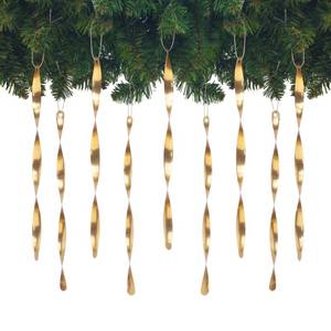 lot 12052 image: AMS Christmas Tree Ornaments 24PCS Aluminum Twisted Icicles Ornament Set for Christmas Tree New Year Party Decorations Supplies(Shiny 9.8,Champagne)
