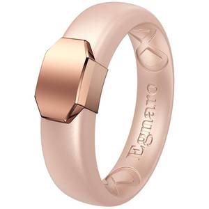 lot 12067 image: Egnaro Silicone Wedding Bands for Women, Inner Arc Ergonomic Breathable Design Womens Silicone Wedding Ring with Metal Plate, 4mm Width Rubber Wedding Bands Women with Metal Plate, No-Toxic,Skin Safe