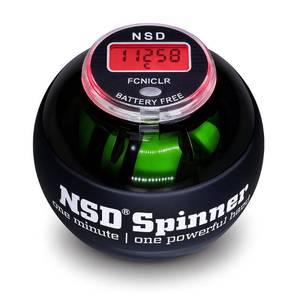 lot 12375 image: NSD Power AutoStart Spinner Gyro Wrist Forearm Grip Strengthener with Auto Start Feature and Battery-Free LCD Counter, 5.2 x 4.6 x 2.9, Black