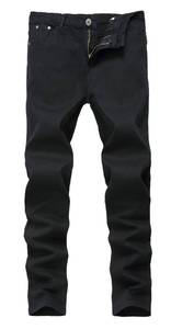 lot 12384 image: Mens Black Skinny Slim Fit Stretch Straight Leg Fashion Jeans Pants Black 30W