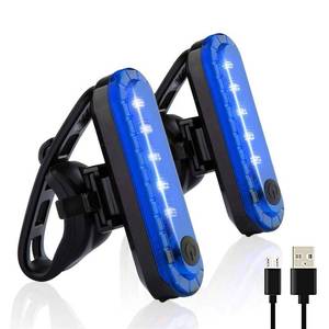 lot 12386 image: Blue Bike Tail Lights 2 Pack, Ultra Bright USB Rechargeable Bicycle Taillights, High Intensity Led Rear Bike Light Fits on Any Road Bikes or Helmets