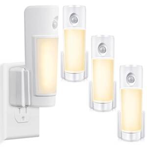 lot 12412 image: Enhon 3 Pack 4 in 1 Emergency Lights for Home Power Failure, Rechargeable LED Flashlight Plug in Wall, Automatic Turn On Power Outage Night Light with Motion Sensor for Hurricane Preparedness Items
