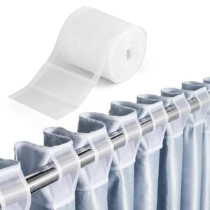lot 12437 image: Suncalla 1 Roll of 10.9 Yards Translucent Pleated Curtain Rod Tape, White Nylon Pleating Sewing Tape, for Hooks Used to Make Home Decor Items, Curtain Accessory for DIY Lover (3.8 Inch Wide)