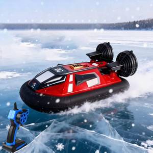 lot 13791 image: Ssccgym Remote Control Boat Hovercraft for 14Y Boys Beginners RC Amphibious Watercraft 15kmh Dual Motors Walking on Ice-Land Pools Lakes 4WD Full Functions RC Sail 34CM