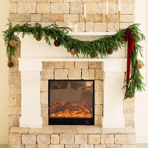 lot 13793 image: Avoeco Deluxe 9FT Christmas Garland �� Real Touch Norfolk Pine Garland for Mantel, Staircase,Arches, and Holiday Decor, Artificial Greenery (Norfolk Pine Garland, 9Feet)