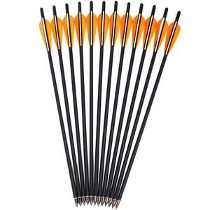 lot 14333 image: Kikzok 12 Pack Crossbow Bolts Carbon Arrows,16182022 Inch Hunting Archery Bio Crossbow Arrows with Moon Nocks, Removable Arrowhead (16 Inch)