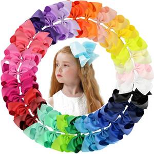 lot 16324 image: 30PCS Big 6 Inch Hair Bows for Girls Grosgrain Ribbon Toddler Hair Accessories with Alligator Clips for Toddlers Baby Girls Kids Teens