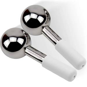 lot 19443 image: Ice Globes for Facials  Unbreakable Steel Cooling Roller  Cryo Sticks for Face  Massager for Face Neck & Eyes  Skin Care for Dark Circles, Puffiness, Wrinkles, Collagen Production (White)