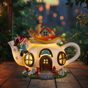 lot 19448 image: twinbling Solar Fairy House Garden Outdoor Statue with Gnome and Squirrel Figurine, Fairy Garden Accessories for Patio, Lawn, Yard & Balcony, Chrismtas Gifts for Mom Grandma