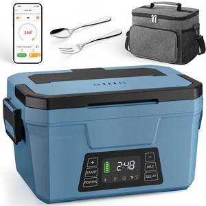 lot 19454 image: Cordless Electric Lunch Box for Adults, APP Control Heated Lunch Box for Men Food Warmer 9000mAh Rechargeable Lunch Box 248�� Timer Self Heating Lunch Box, 5-sided Heated lunchbox for WorkOutdoorGift