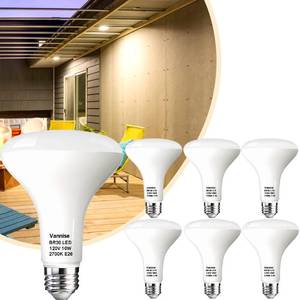 lot 19457 image: Vannise BR30 Recessed Light Bulbs Dimmable Warm White 2700K, 6PCS Long Lasting BR30 Indoor Flood Light Bulbs 10W 120V Equivelent 65W, Flicker-Free BR 30 Can Light Bulb E26 Base for Kitchen Bathroom