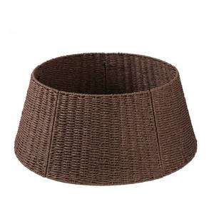 lot 19460 image: OIAHOMY Christmas Tree Collar, Wicker Holiday Tree Skirt & Stand Base Cover,Paper Rope Christmas Decor, Brown-24 inch